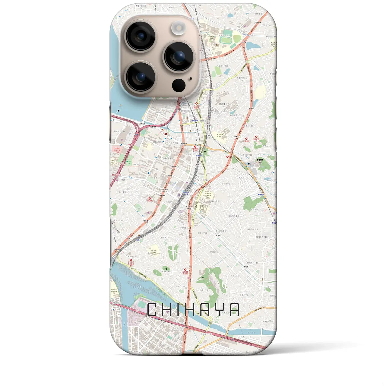 【千早(福岡県)】地図柄iPhoneケース(バックカバータイプ)