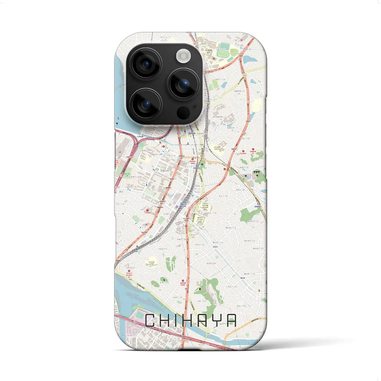 【千早(福岡県)】地図柄iPhoneケース(バックカバータイプ)