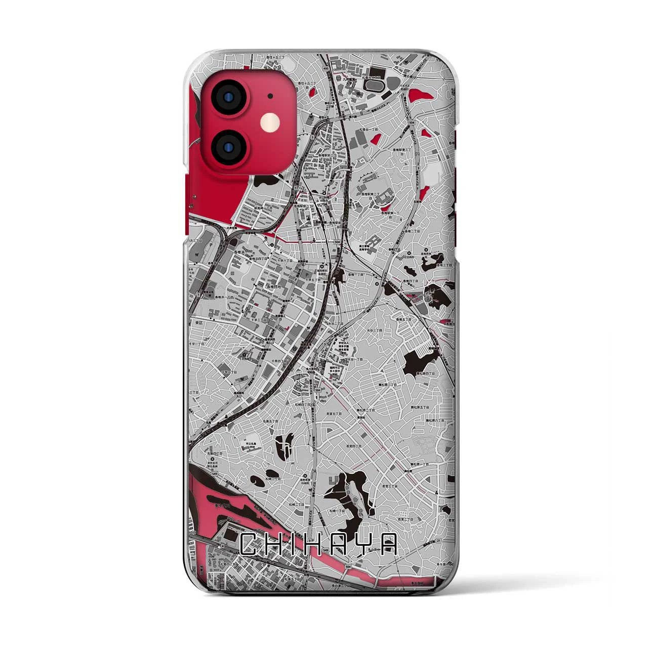 【千早(福岡県)】地図柄iPhoneケース(クリアタイプ)