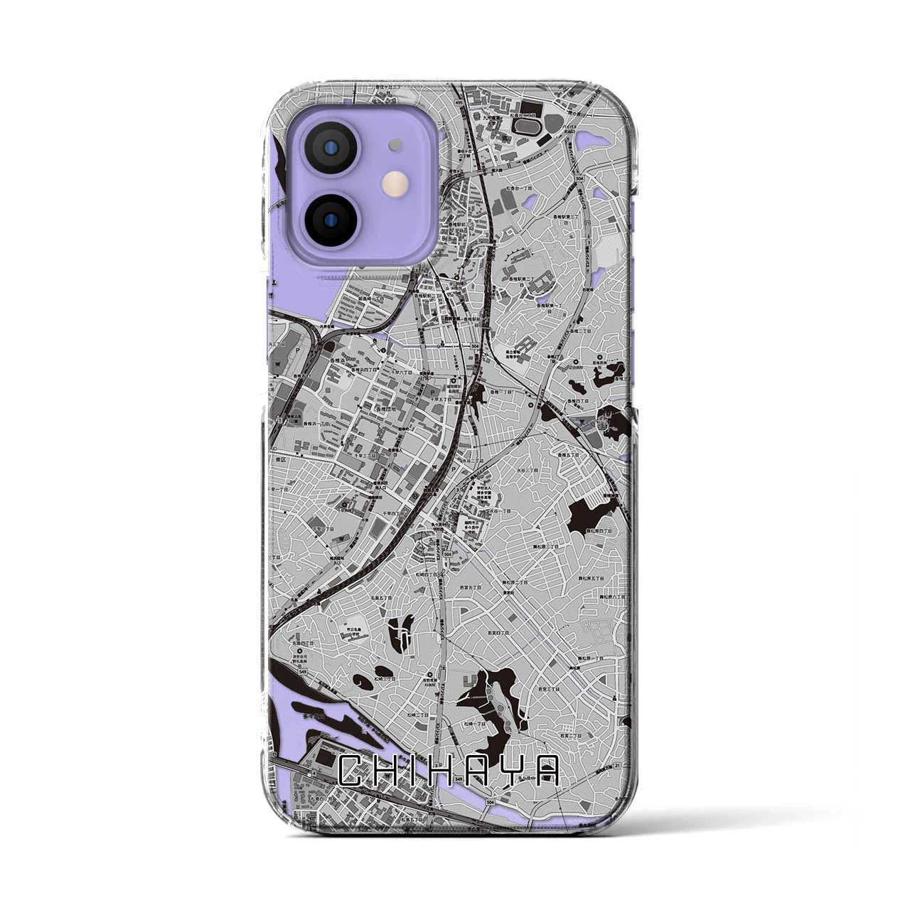 【千早(福岡県)】地図柄iPhoneケース(クリアタイプ)