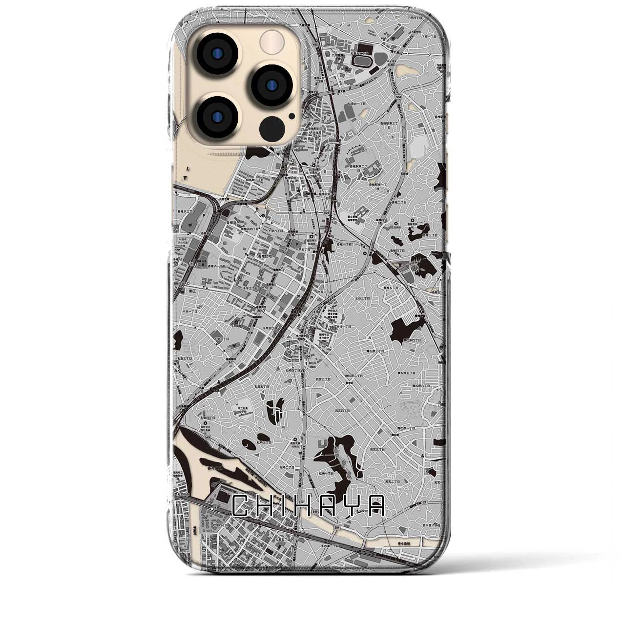 【千早(福岡県)】地図柄iPhoneケース(クリアタイプ)