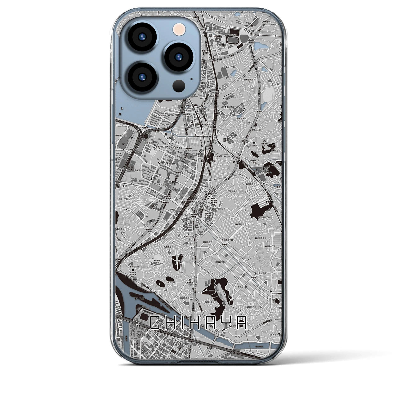 【千早(福岡県)】地図柄iPhoneケース(クリアタイプ)