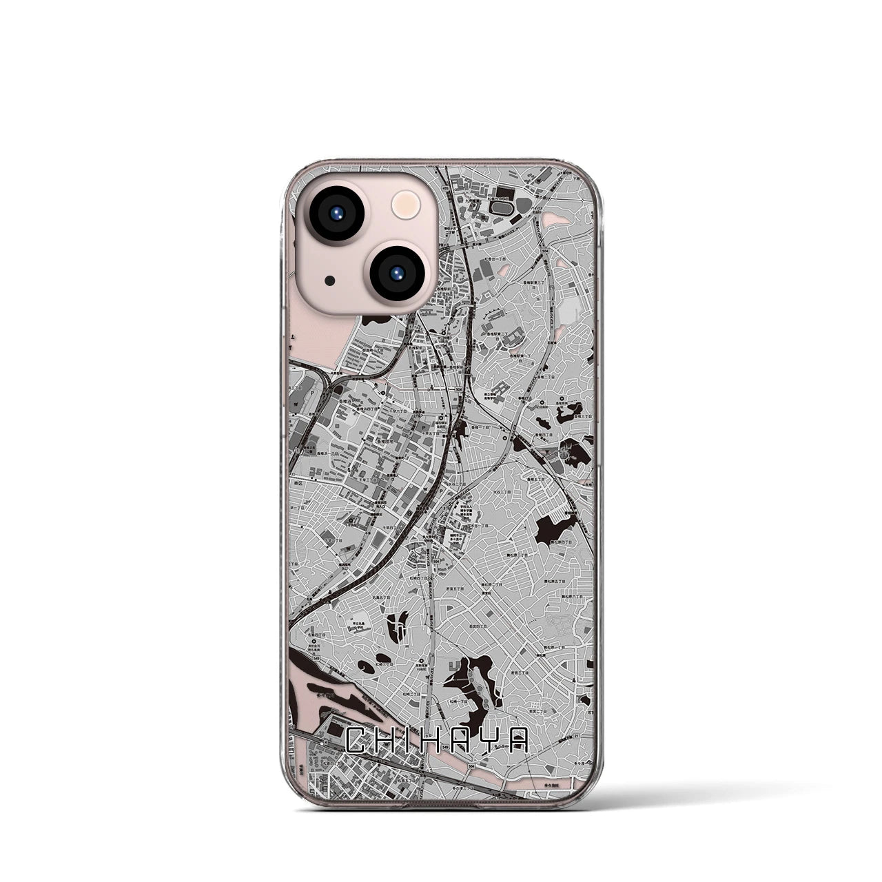 【千早(福岡県)】地図柄iPhoneケース(クリアタイプ)