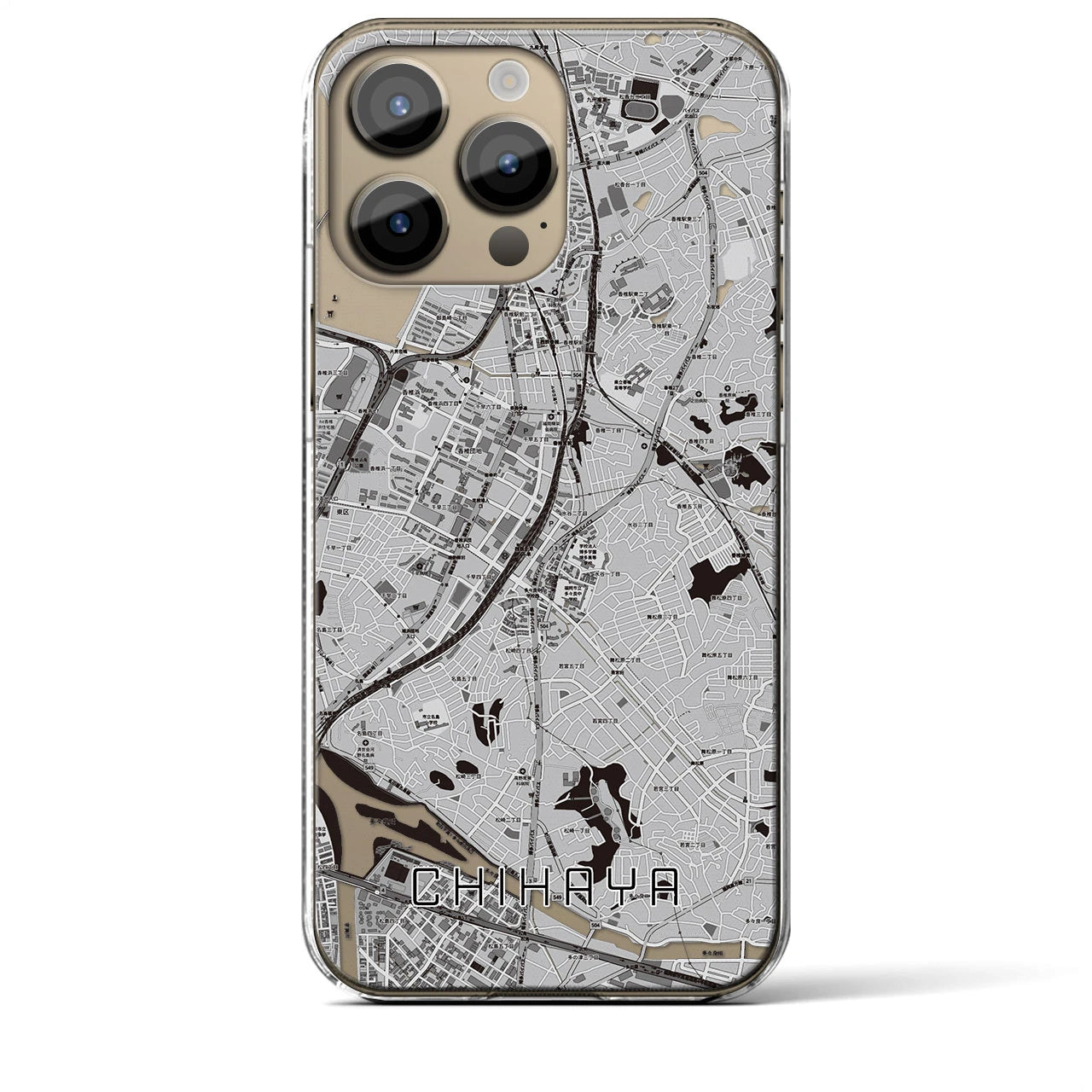 【千早(福岡県)】地図柄iPhoneケース(クリアタイプ)