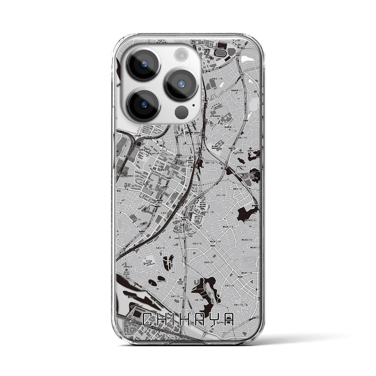 【千早(福岡県)】地図柄iPhoneケース(クリアタイプ)