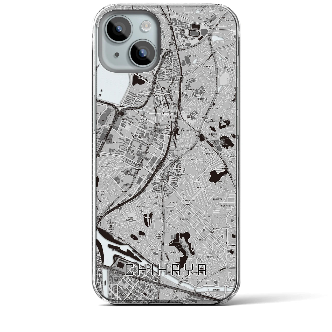 【千早(福岡県)】地図柄iPhoneケース(クリアタイプ)