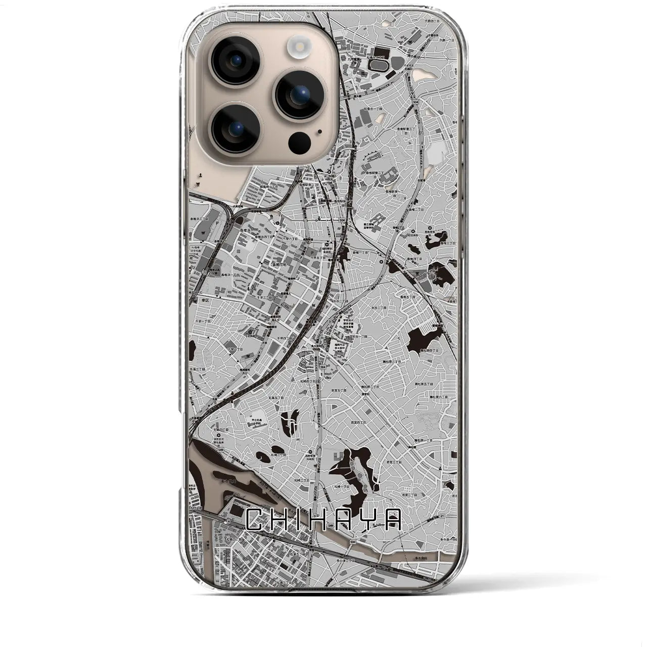 【千早(福岡県)】地図柄iPhoneケース(クリアタイプ)