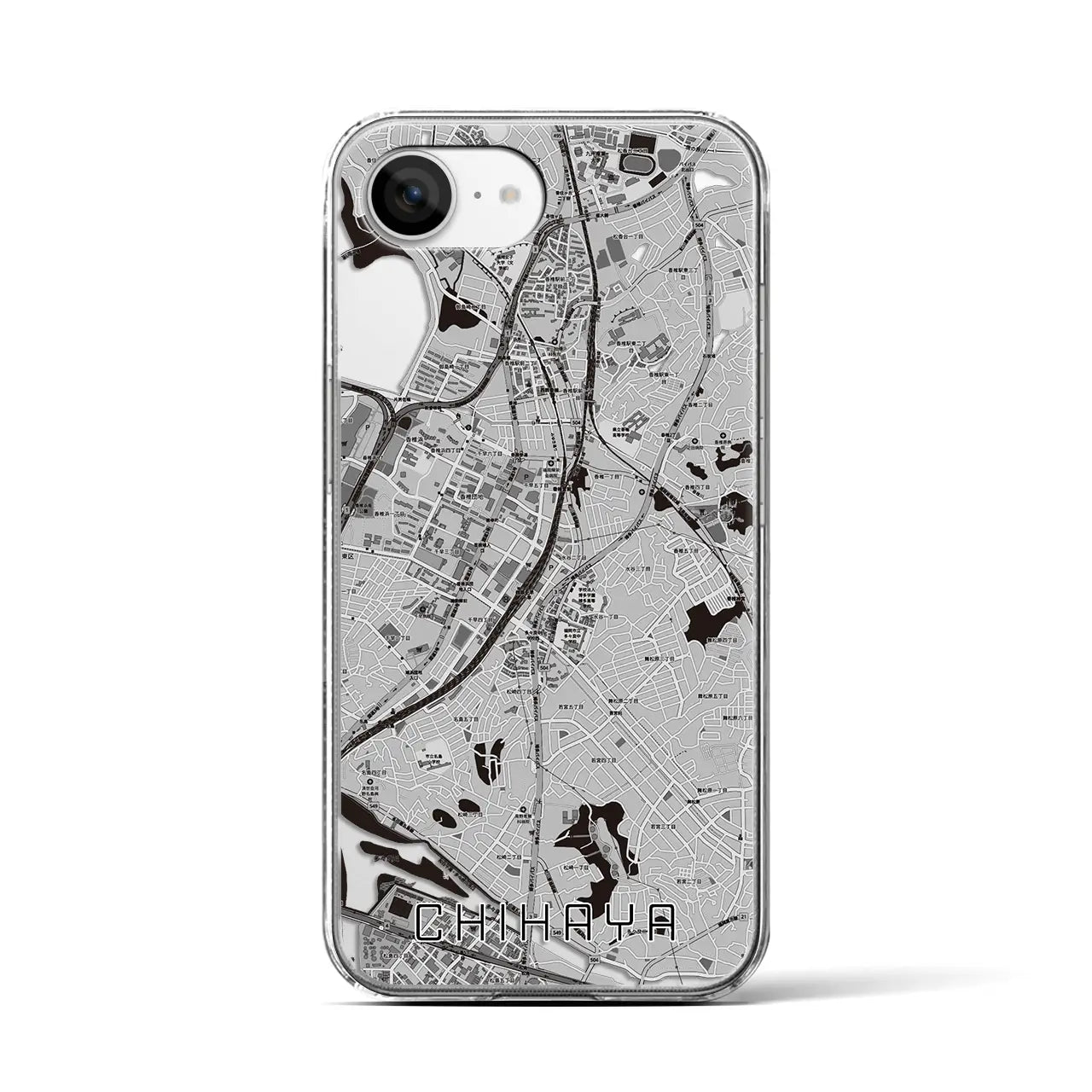 【千早(福岡県)】地図柄iPhoneケース(クリアタイプ)