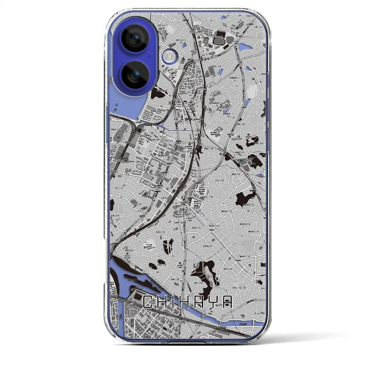 【千早(福岡県)】地図柄iPhoneケース(クリアタイプ)