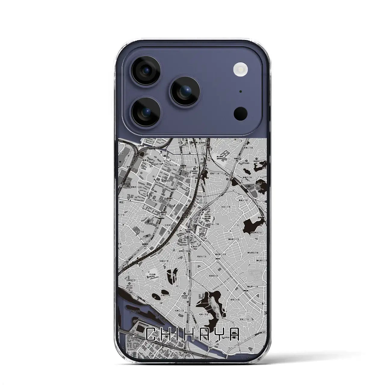 【千早(福岡県)】地図柄iPhoneケース(クリアタイプ)