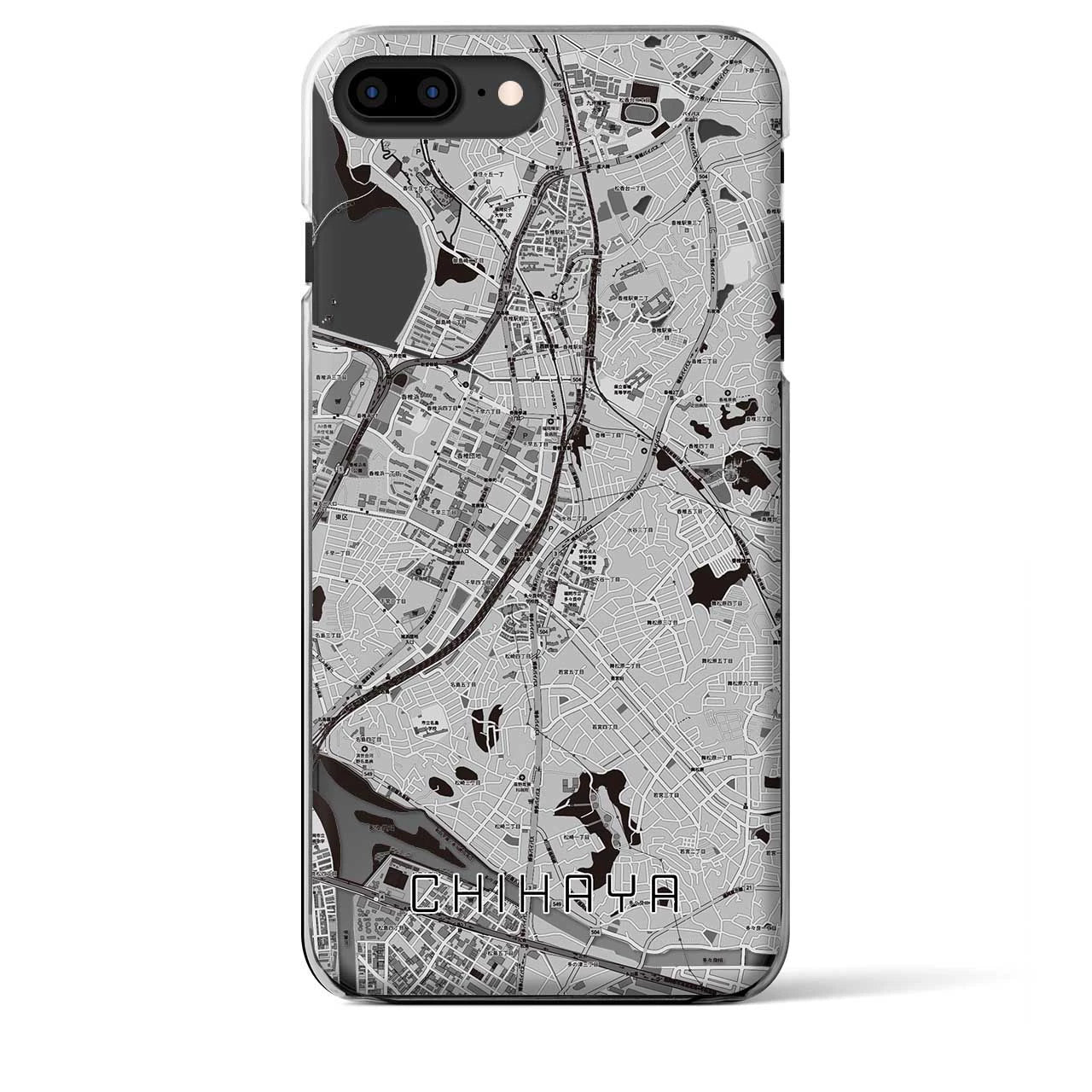 【千早(福岡県)】地図柄iPhoneケース(クリアタイプ)