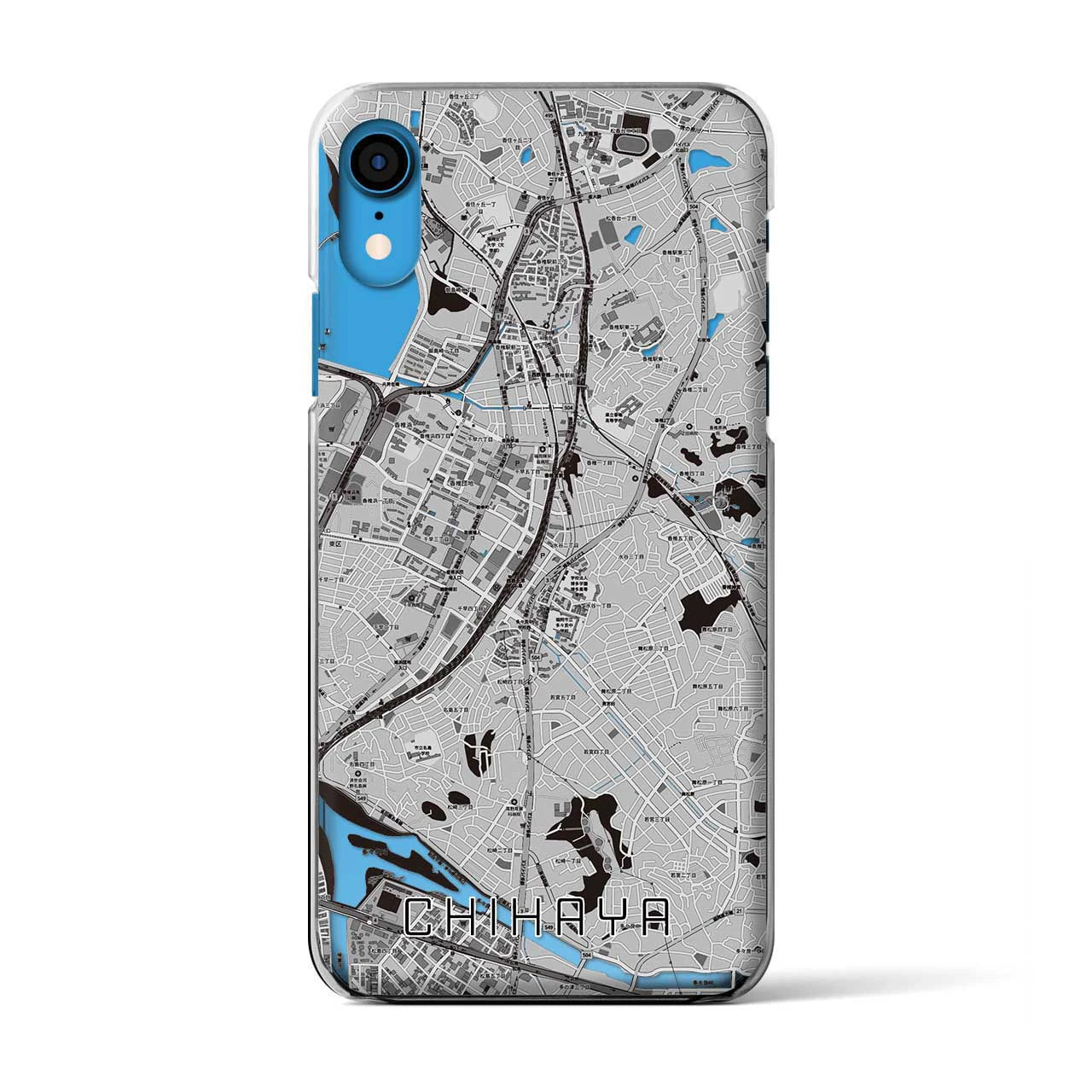 【千早(福岡県)】地図柄iPhoneケース(クリアタイプ)