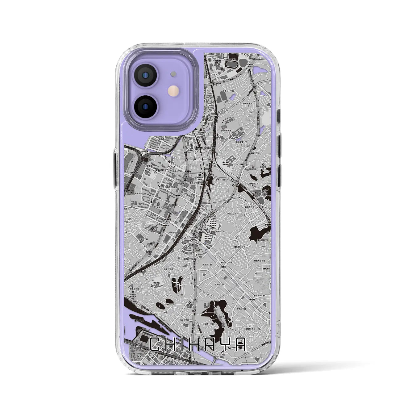【千早(福岡県)】地図柄iPhoneケース(MagSafeタイプ)