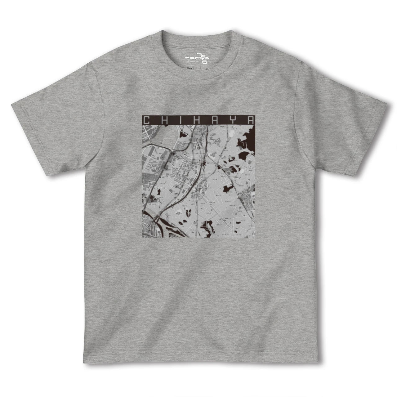 【千早(福岡県)】地図柄ヘビーウェイトTシャツ