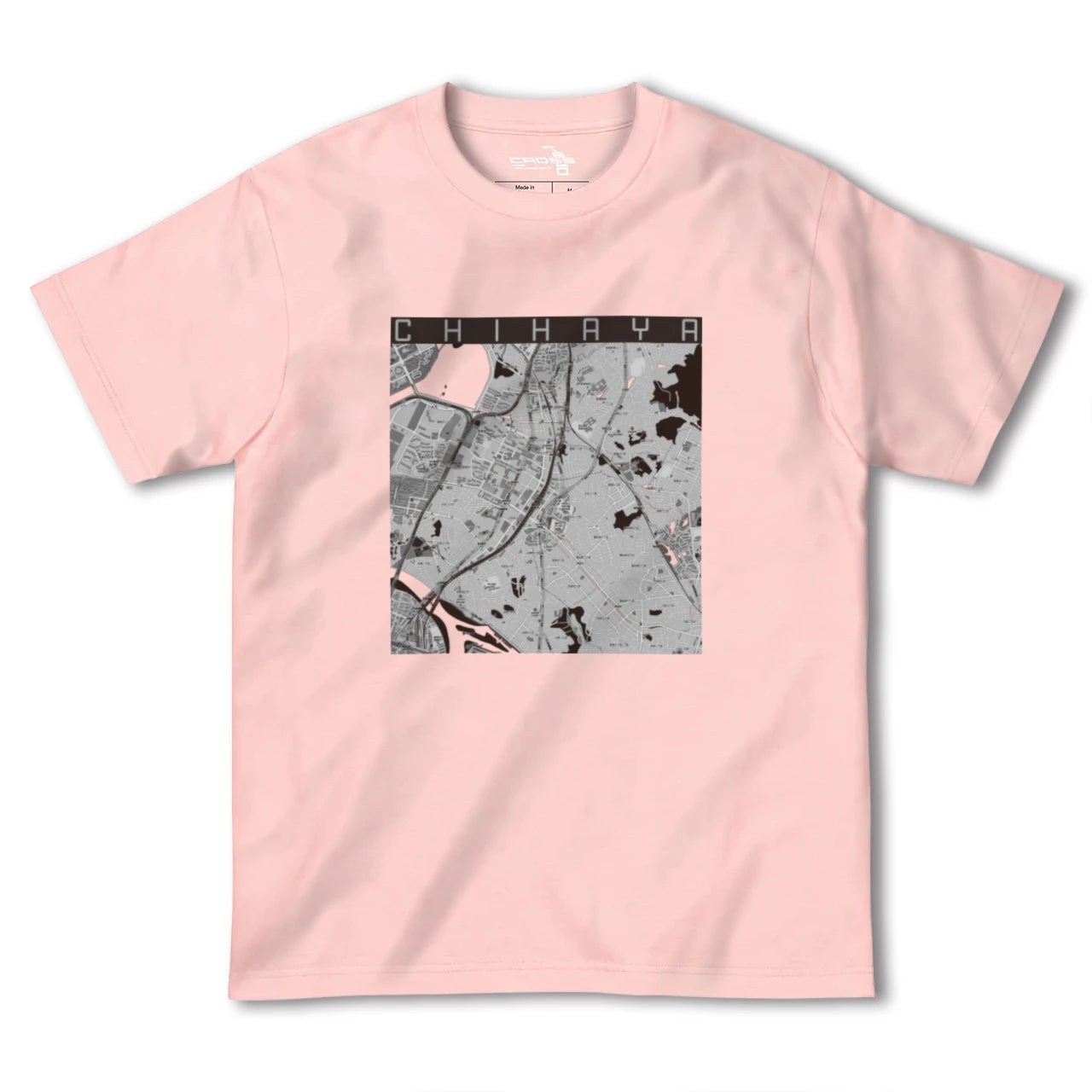 【千早(福岡県)】地図柄ヘビーウェイトTシャツ