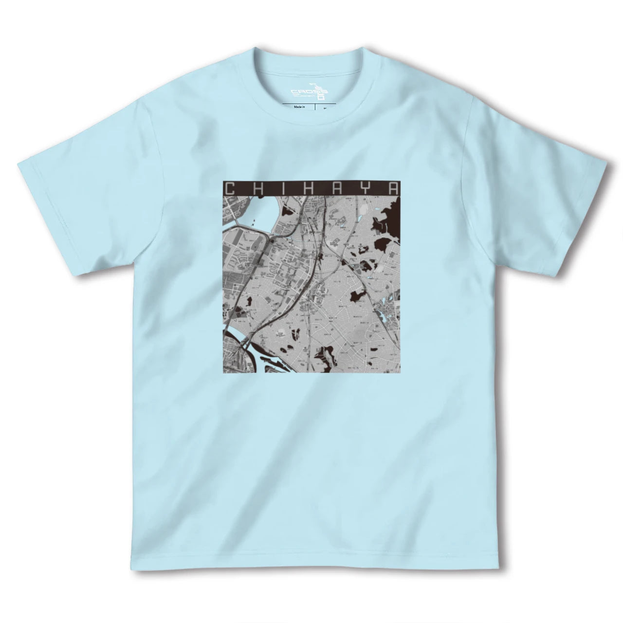 【千早(福岡県)】地図柄ヘビーウェイトTシャツ