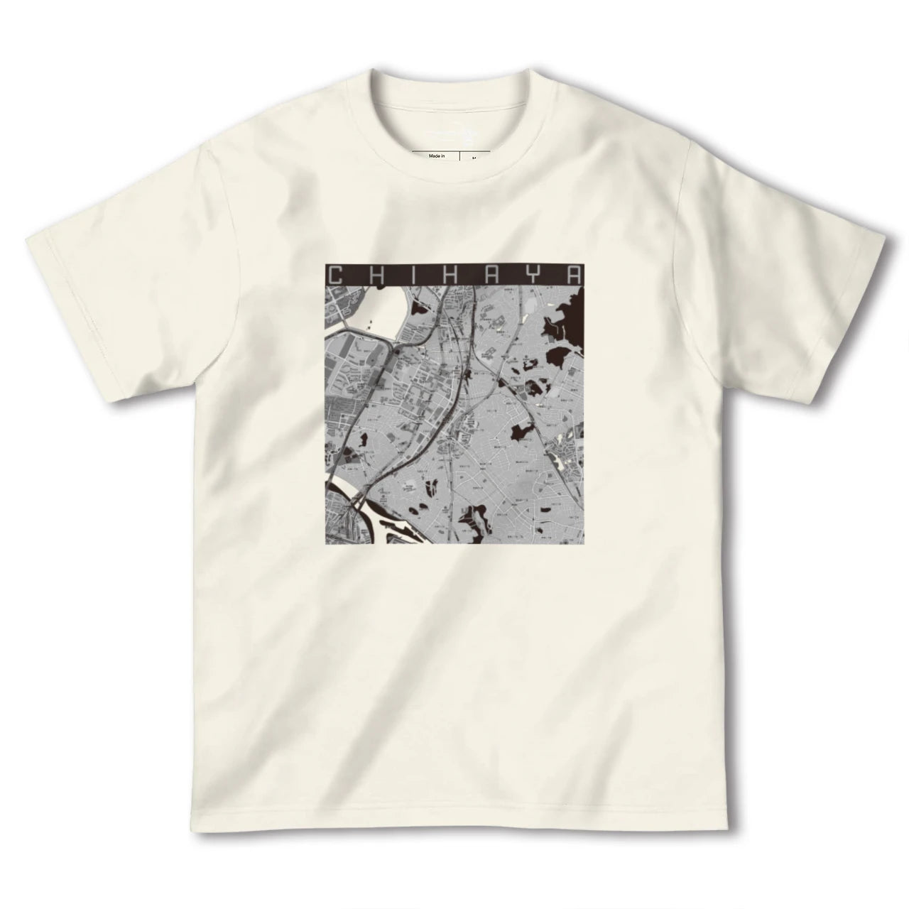 【千早(福岡県)】地図柄ヘビーウェイトTシャツ