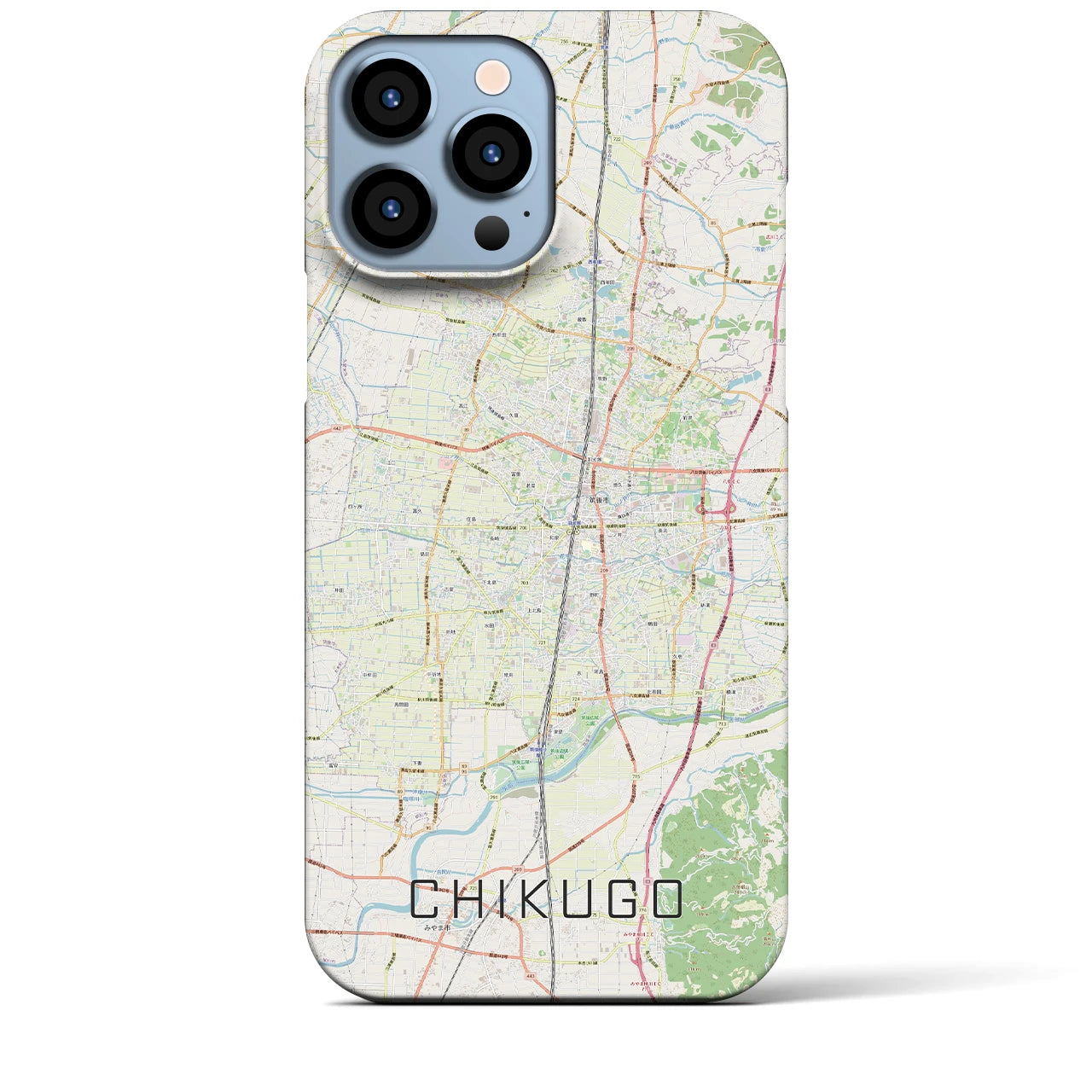 【筑後(福岡県)】地図柄iPhoneケース(バックカバータイプ)