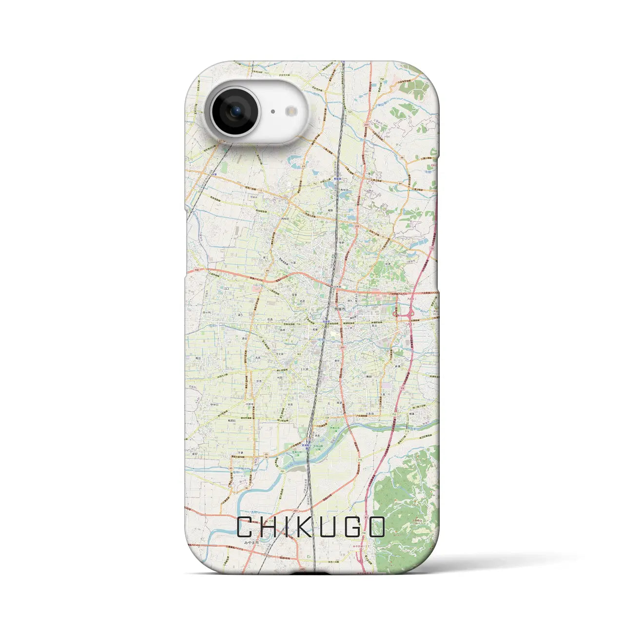 【筑後(福岡県)】地図柄iPhoneケース(バックカバータイプ)