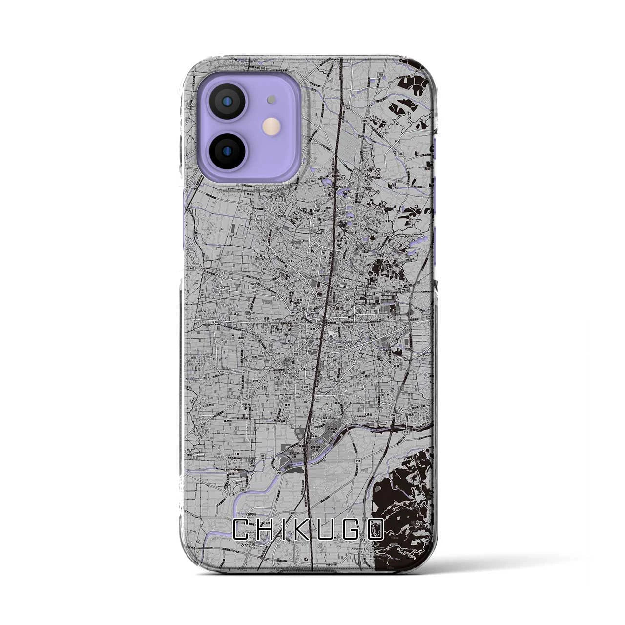 【筑後(福岡県)】地図柄iPhoneケース(クリアタイプ)