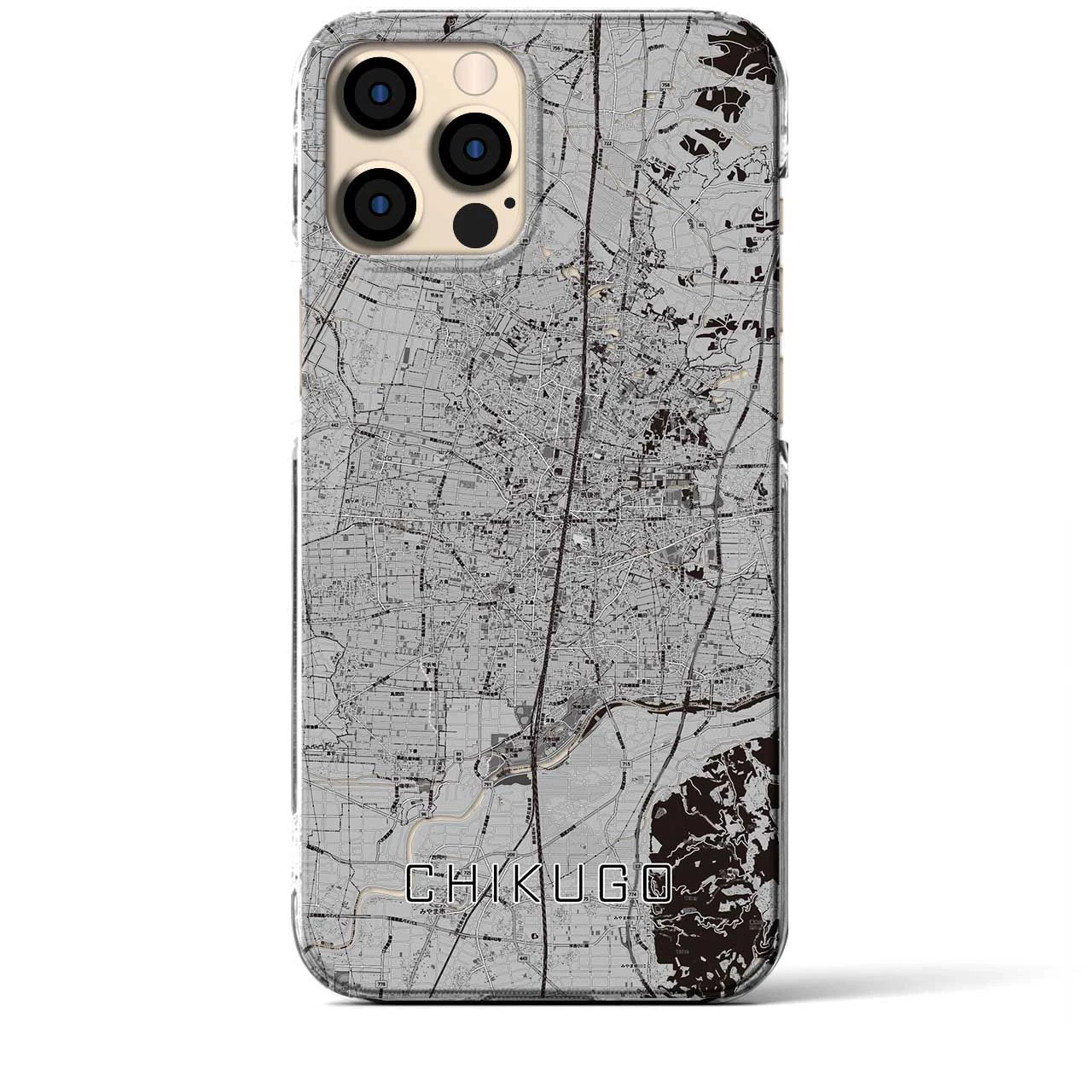 【筑後(福岡県)】地図柄iPhoneケース(クリアタイプ)