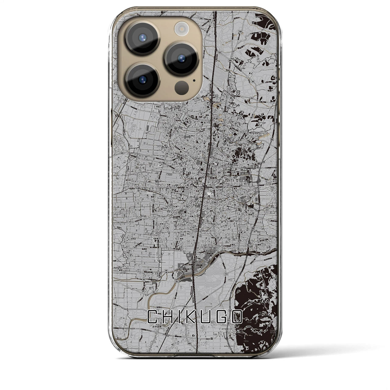 【筑後(福岡県)】地図柄iPhoneケース(クリアタイプ)