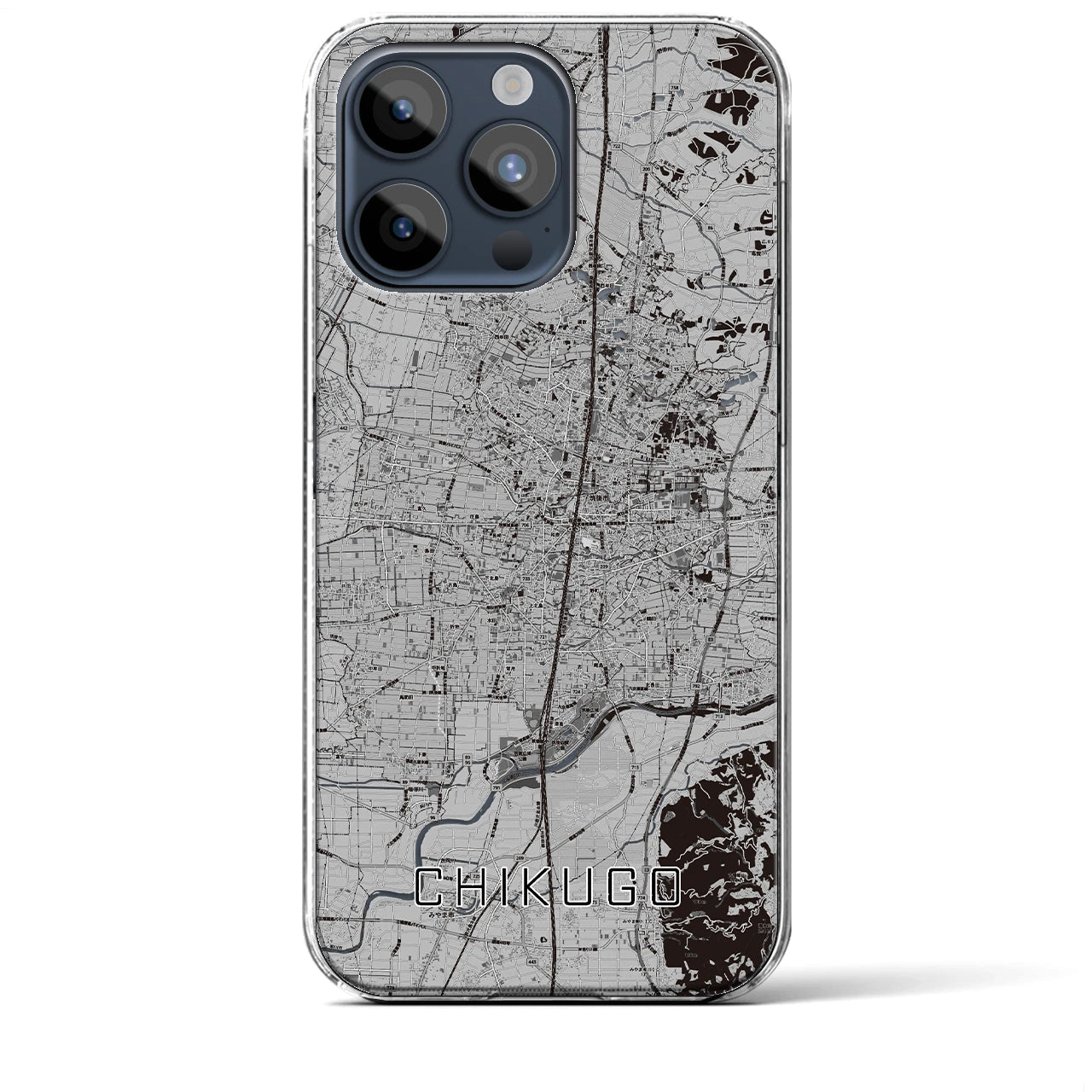 【筑後(福岡県)】地図柄iPhoneケース(クリアタイプ)