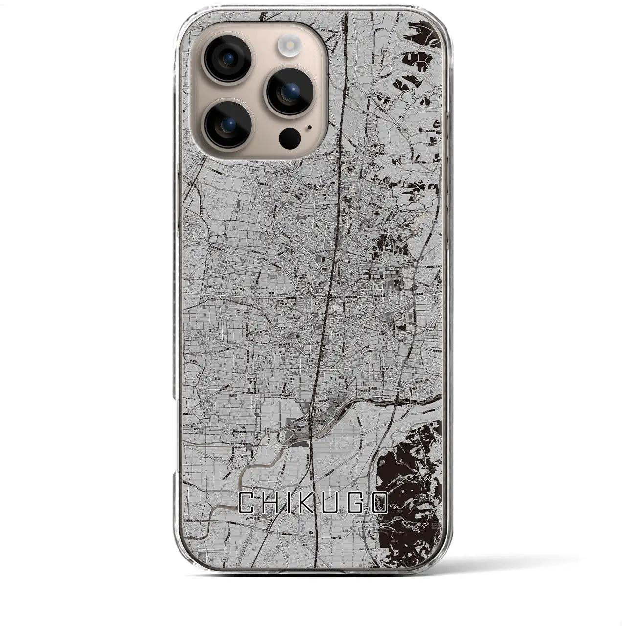 【筑後(福岡県)】地図柄iPhoneケース(クリアタイプ)