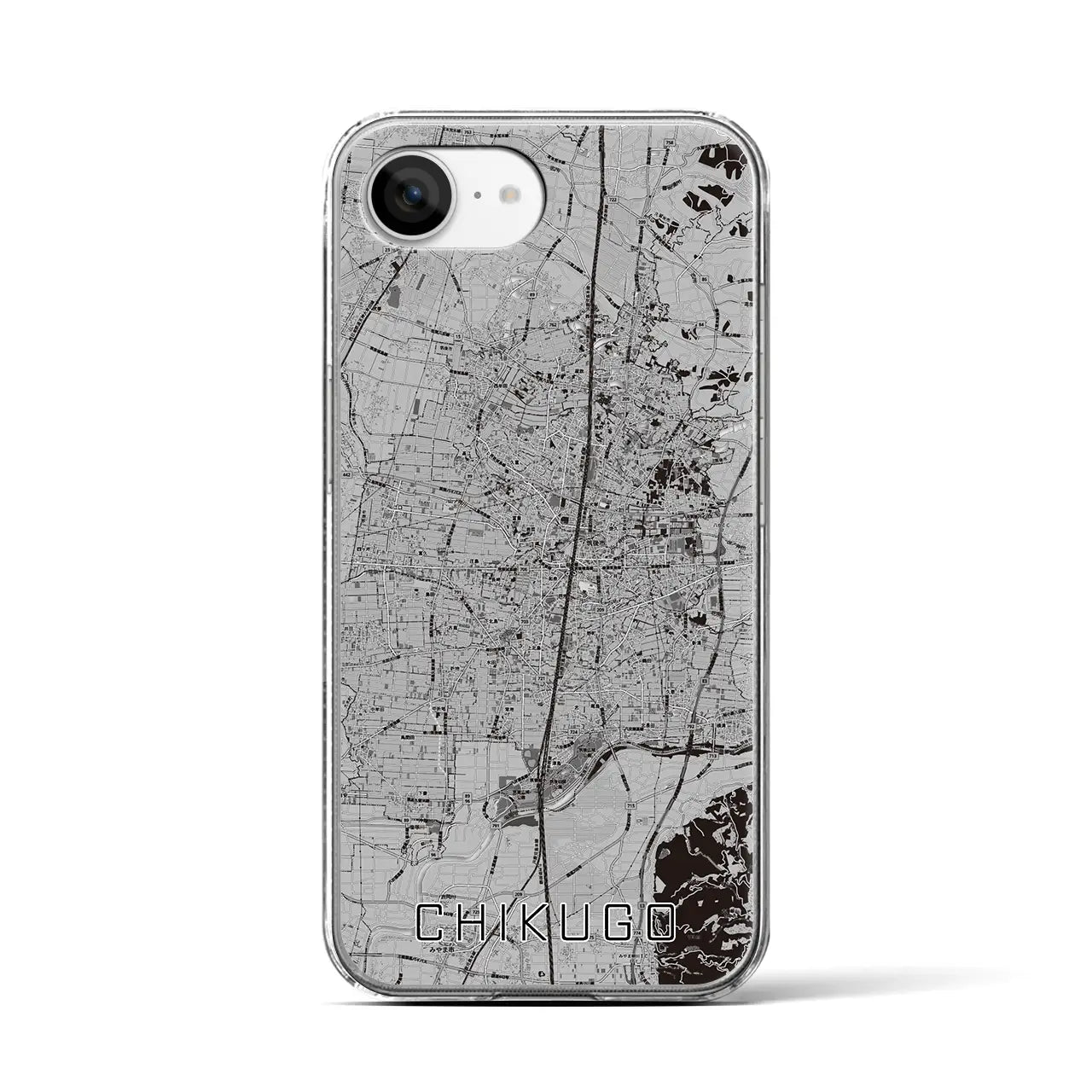 【筑後(福岡県)】地図柄iPhoneケース(クリアタイプ)