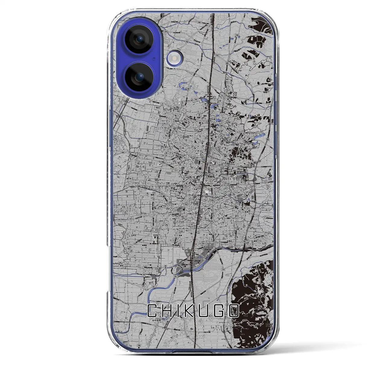 【筑後(福岡県)】地図柄iPhoneケース(クリアタイプ)