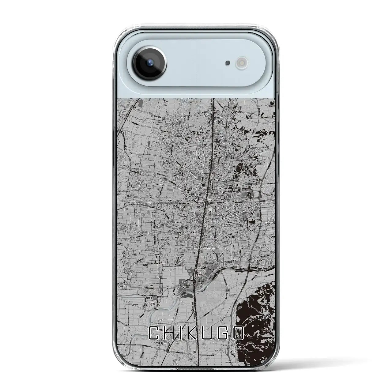 【筑後(福岡県)】地図柄iPhoneケース(クリアタイプ)