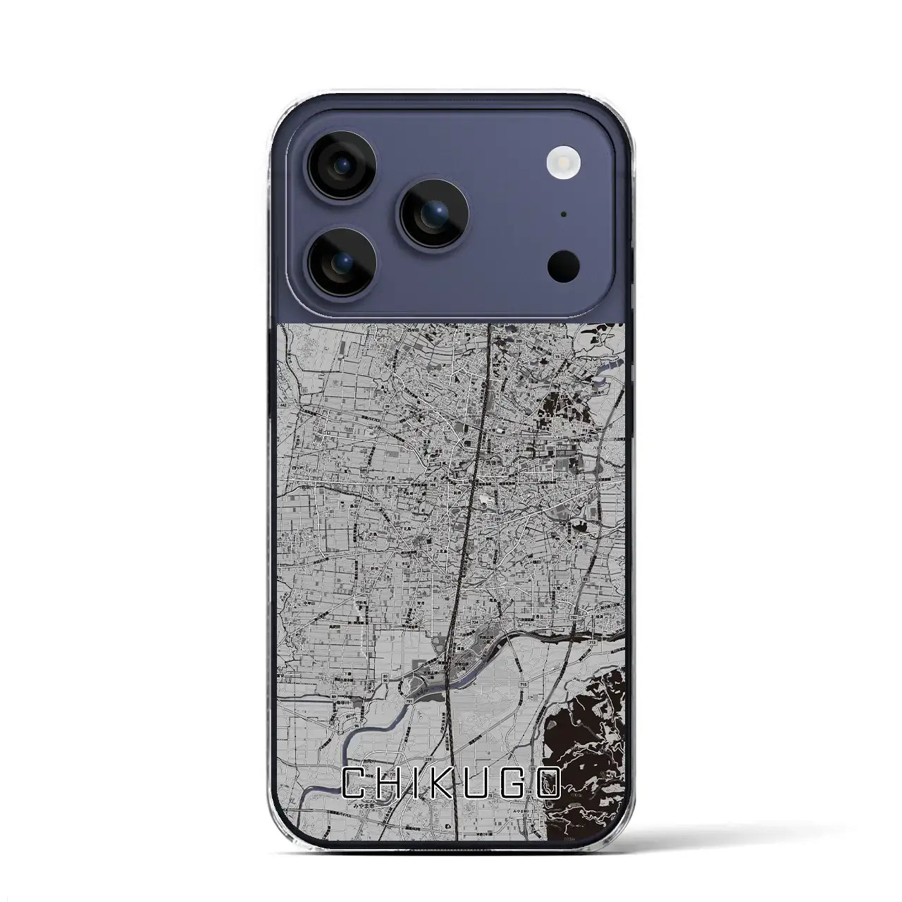 【筑後(福岡県)】地図柄iPhoneケース(クリアタイプ)