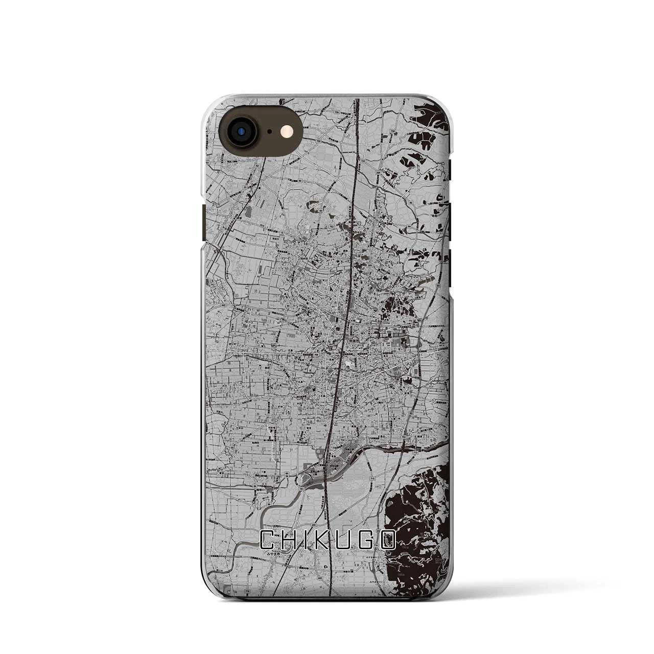 【筑後(福岡県)】地図柄iPhoneケース(クリアタイプ)