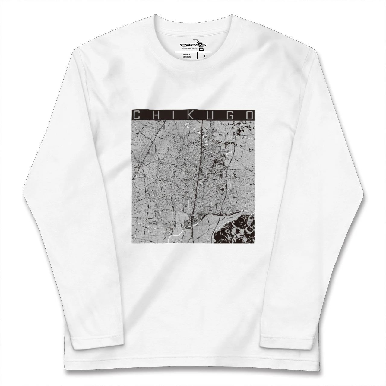 【筑後(福岡県)】地図柄ロングスリーブTシャツ