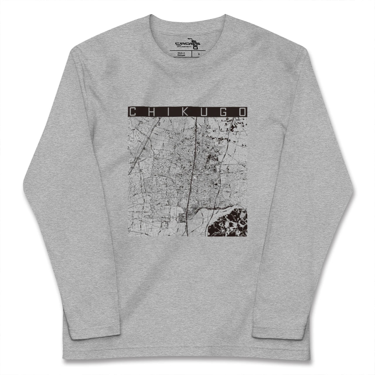 【筑後(福岡県)】地図柄ロングスリーブTシャツ