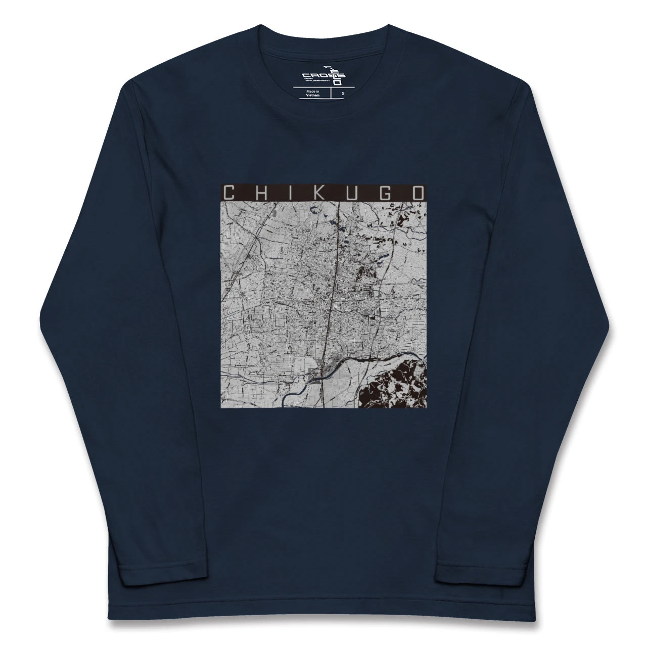 【筑後(福岡県)】地図柄ロングスリーブTシャツ