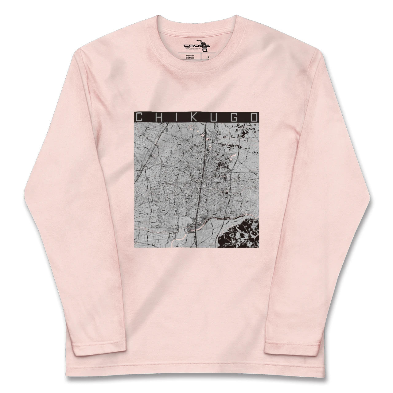 【筑後(福岡県)】地図柄ロングスリーブTシャツ