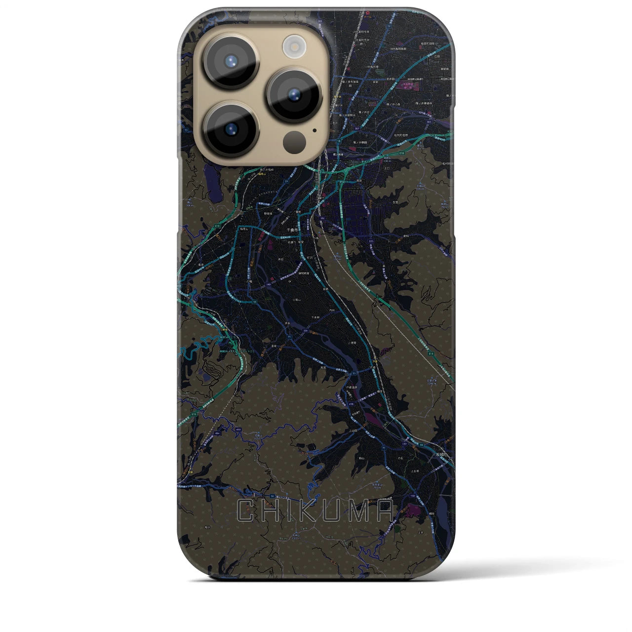 【千曲(長野県)】地図柄iPhoneケース(バックカバータイプ)