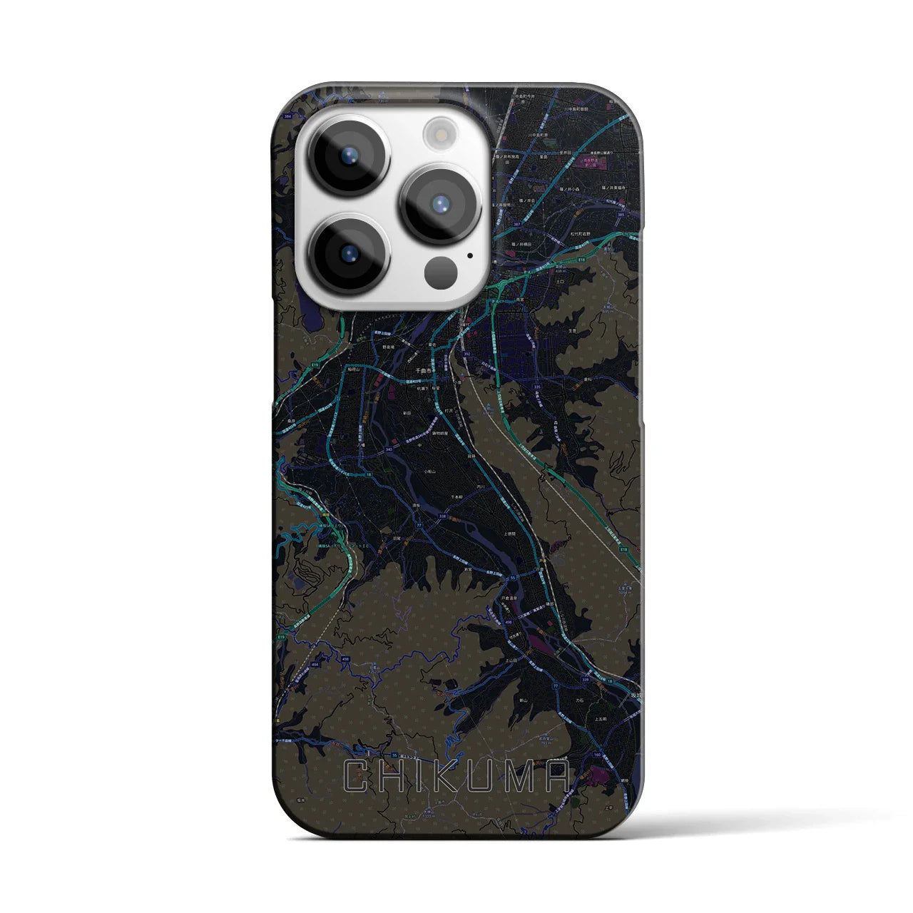 【千曲(長野県)】地図柄iPhoneケース(バックカバータイプ)