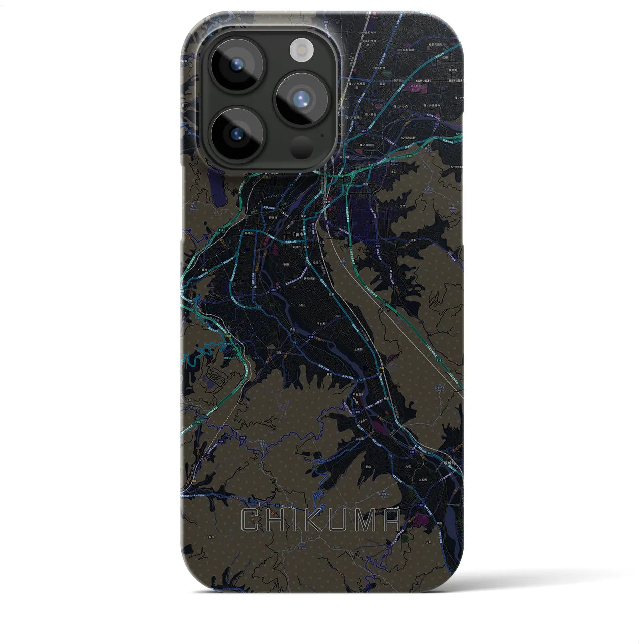 【千曲(長野県)】地図柄iPhoneケース(バックカバータイプ)