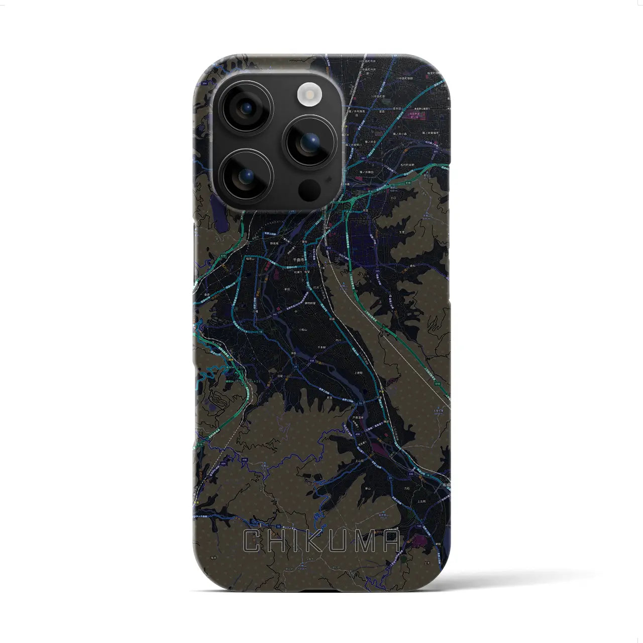 【千曲(長野県)】地図柄iPhoneケース(バックカバータイプ)