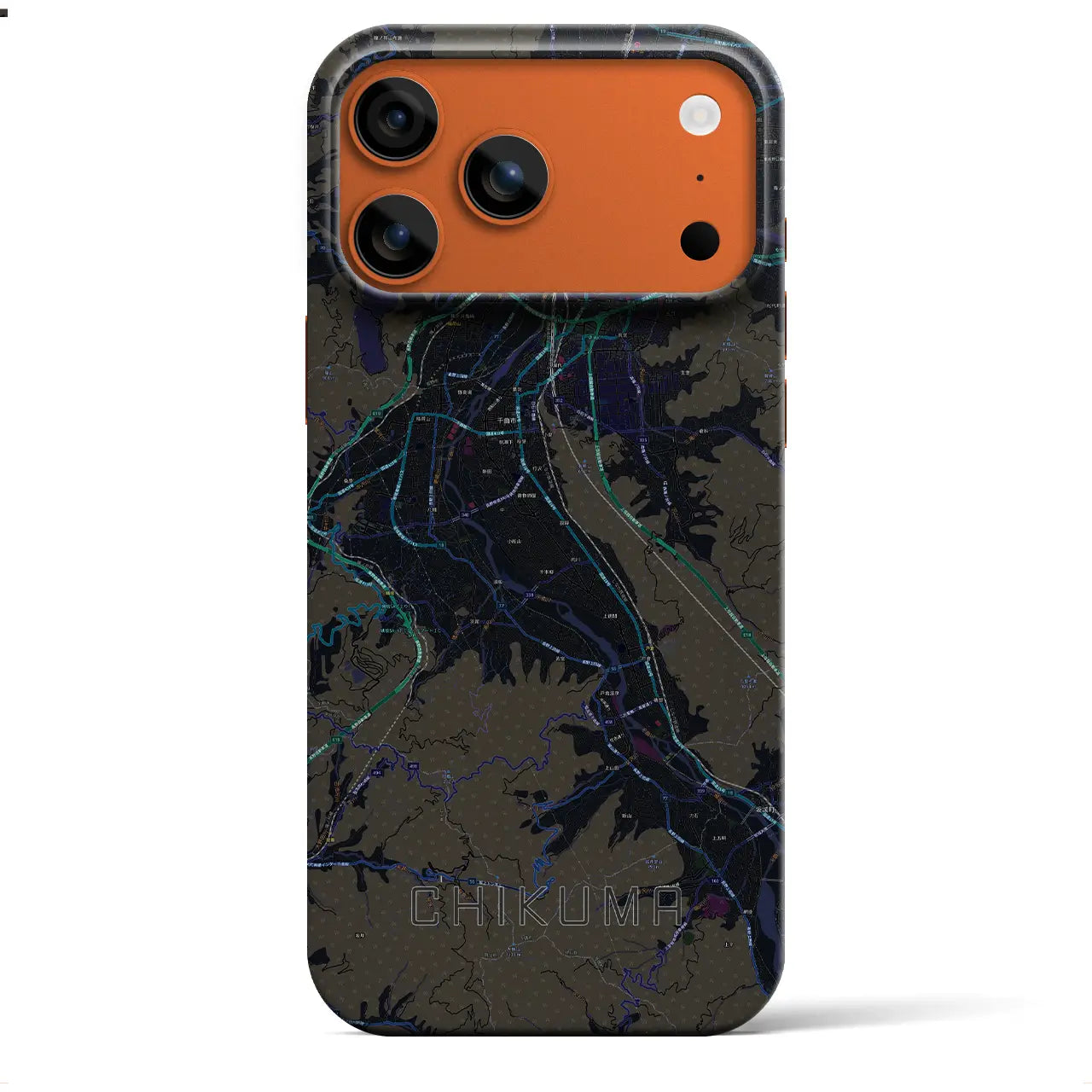 【千曲(長野県)】地図柄iPhoneケース(バックカバータイプ)