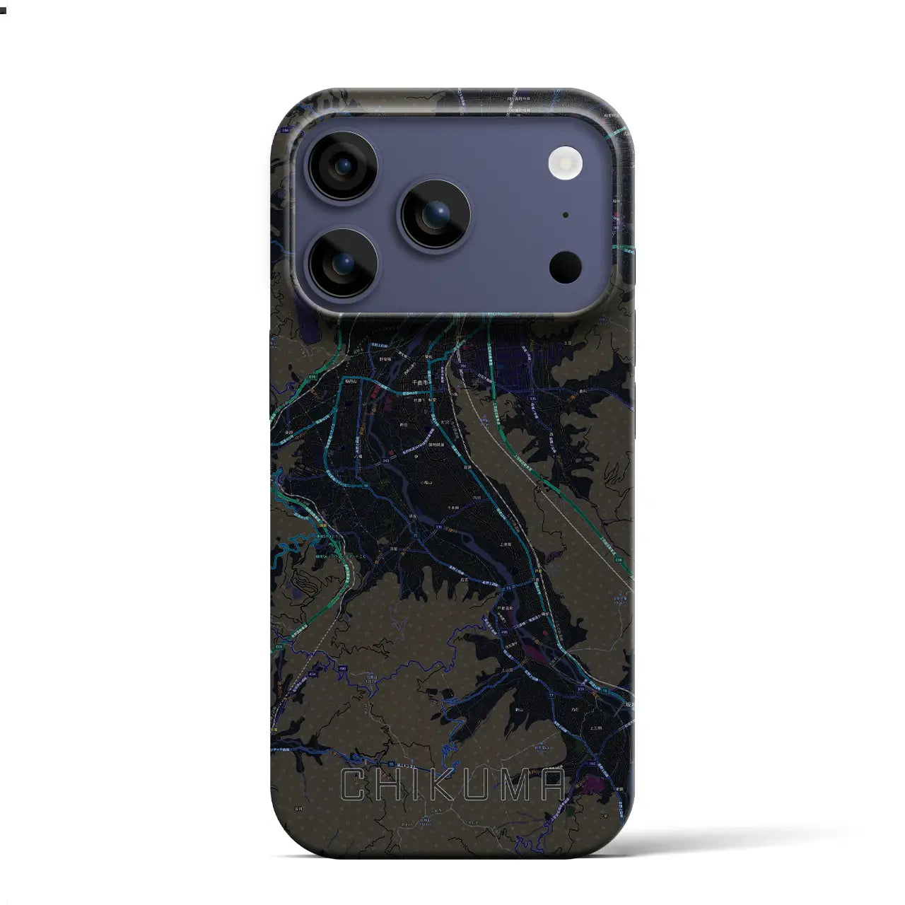 【千曲(長野県)】地図柄iPhoneケース(バックカバータイプ)