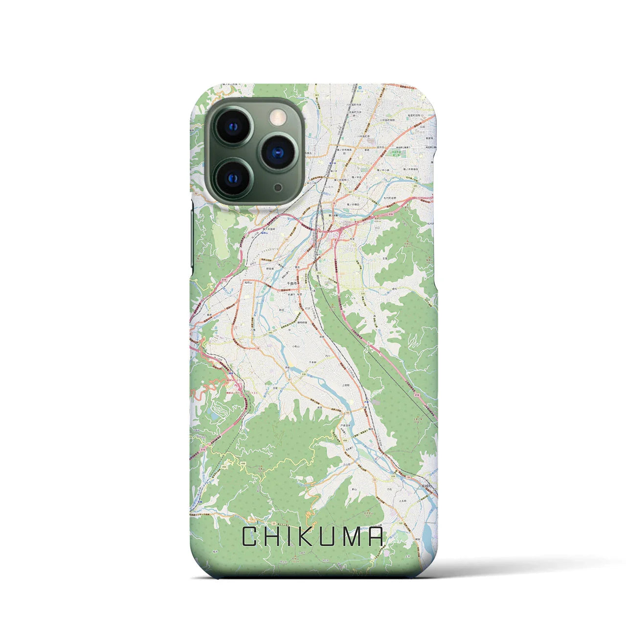 【千曲(長野県)】地図柄iPhoneケース(バックカバータイプ)