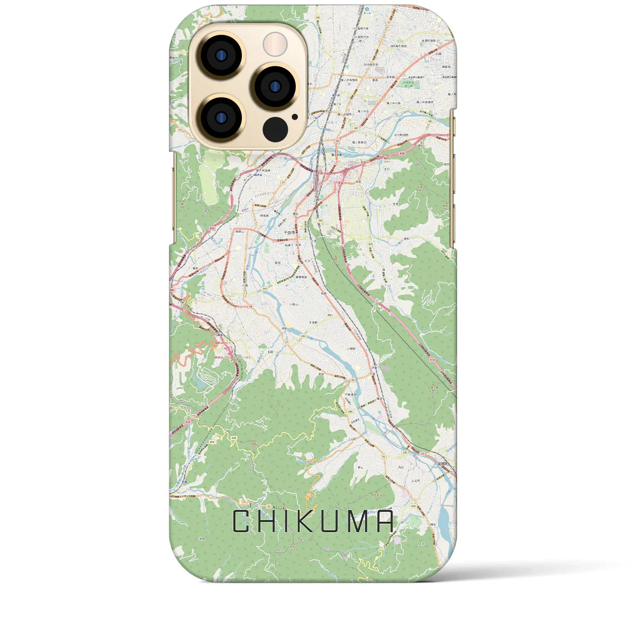 【千曲(長野県)】地図柄iPhoneケース(バックカバータイプ)