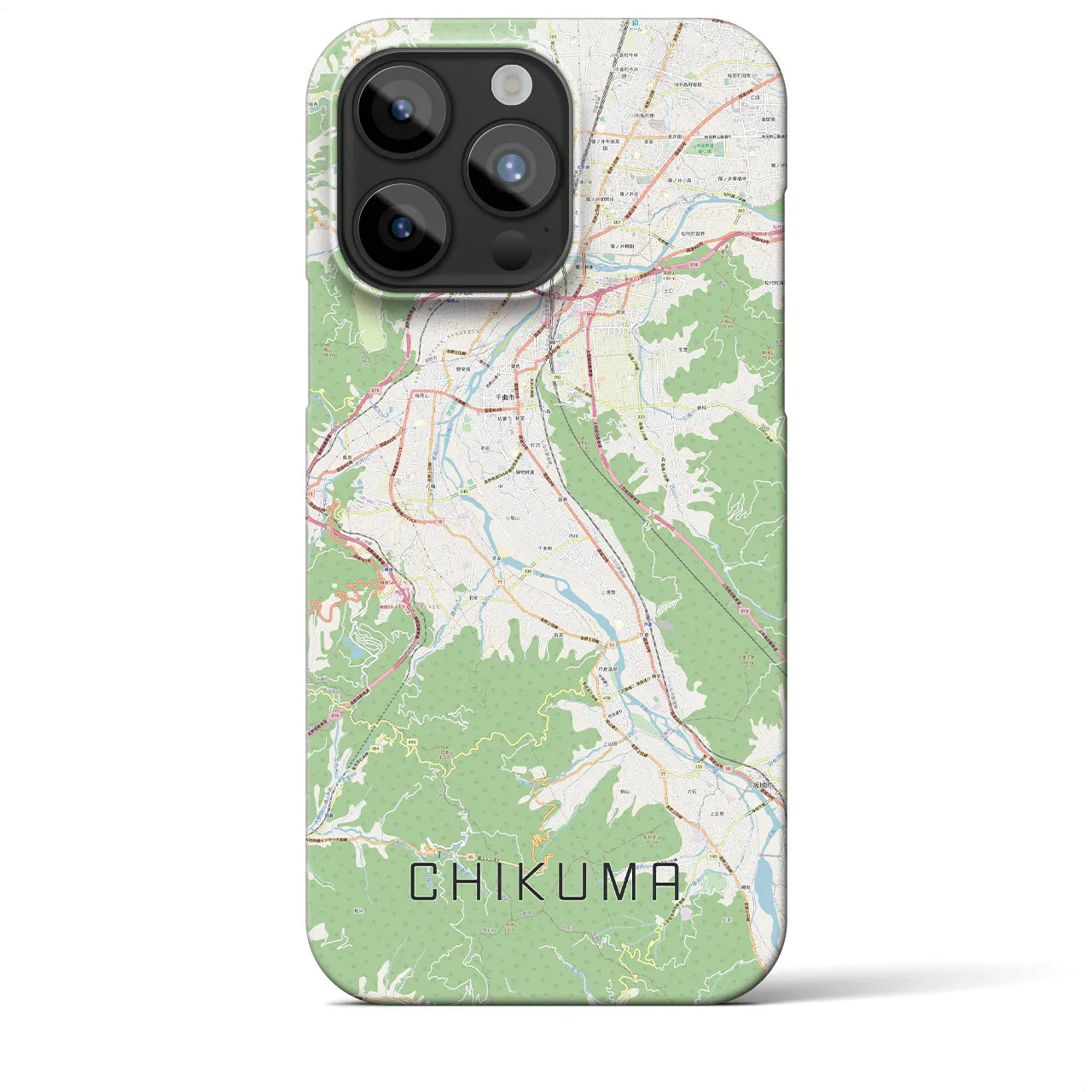 【千曲(長野県)】地図柄iPhoneケース(バックカバータイプ)