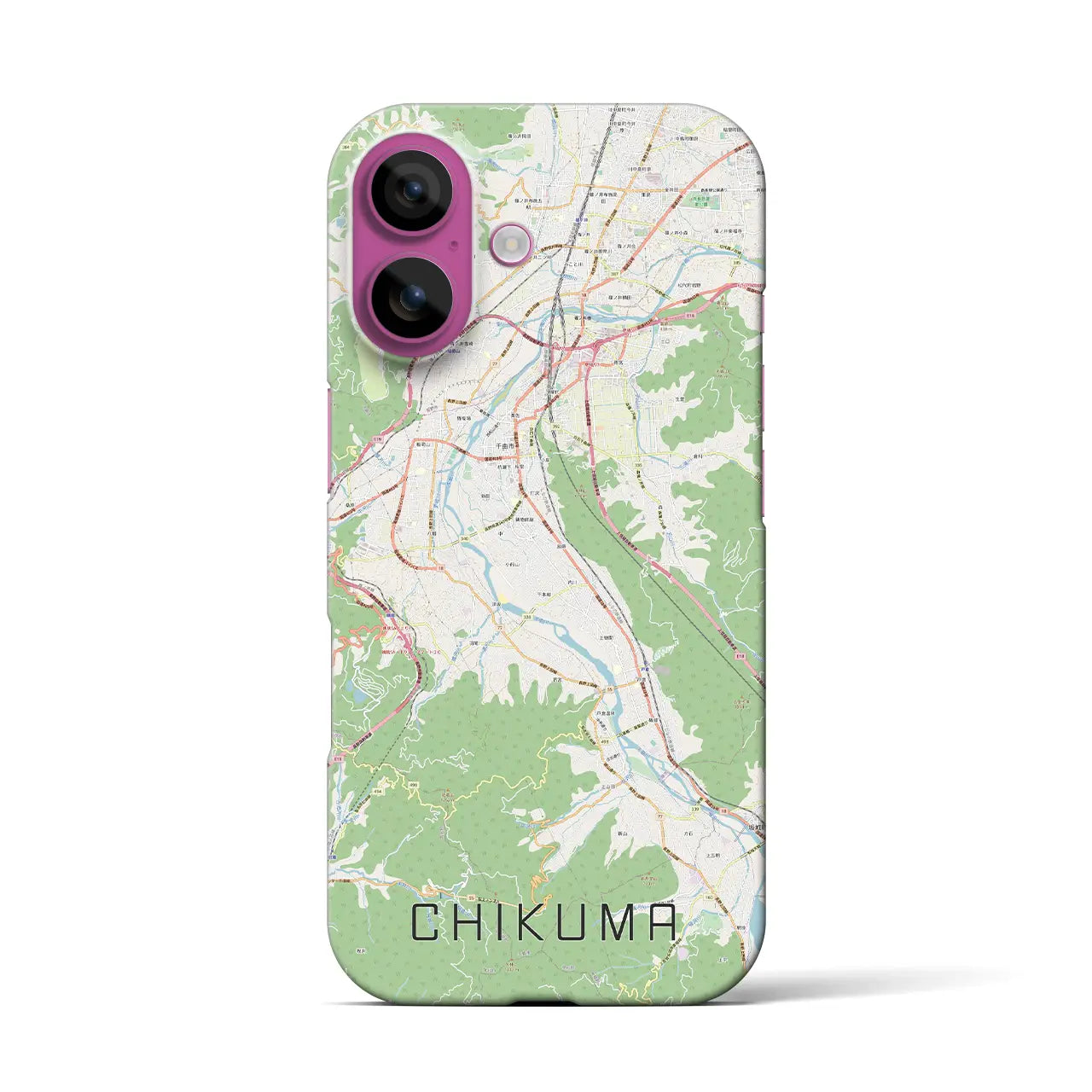 【千曲(長野県)】地図柄iPhoneケース(バックカバータイプ)