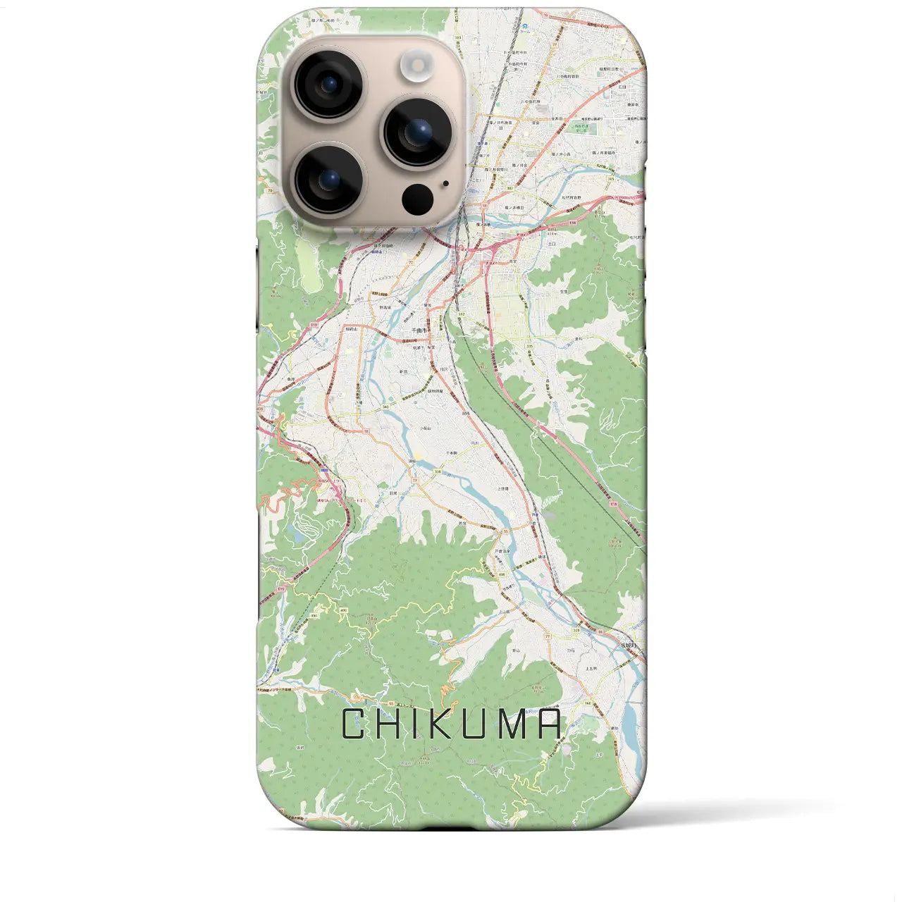 【千曲(長野県)】地図柄iPhoneケース(バックカバータイプ)