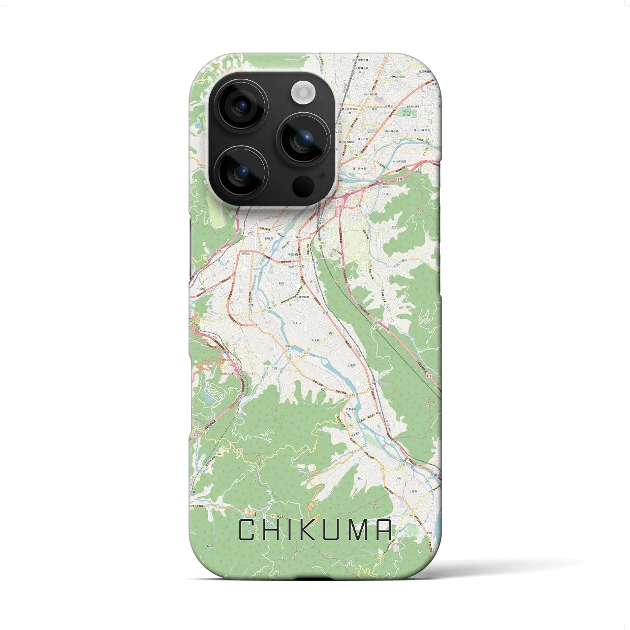 【千曲(長野県)】地図柄iPhoneケース(バックカバータイプ)