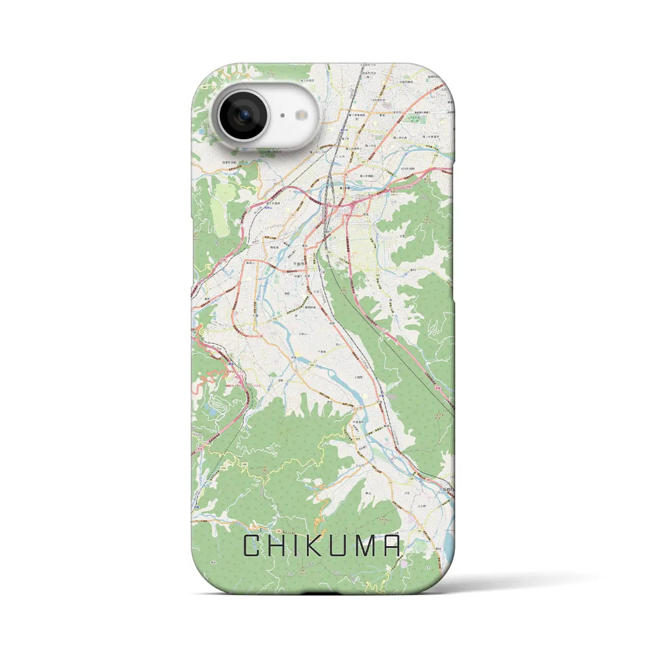 【千曲(長野県)】地図柄iPhoneケース(バックカバータイプ)